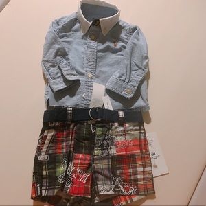 polo ralph lauren baby shirt and pants set